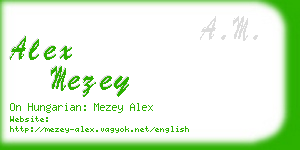 alex mezey business card